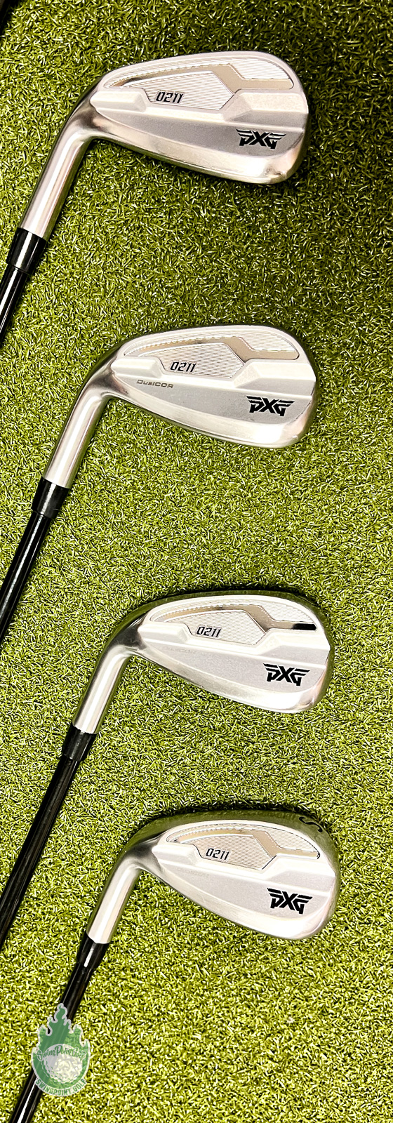 Used LH PXG 0211 Dual COR Irons 6 PW GW SW Cypher 5 0 Senior Graphite