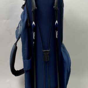Used Titleist Golf Cart/Carry Stand Bag 3-Way Divided Blue Dual Straps & Handle