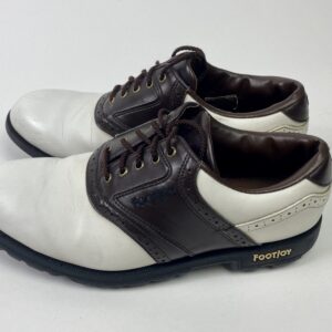 Used FootJoy White and Brown Mens 8 M Ships Free 15581