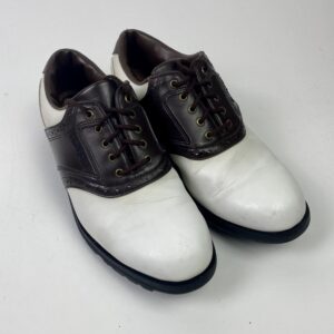 Used FootJoy White and Brown Mens 8 M Ships Free 15581