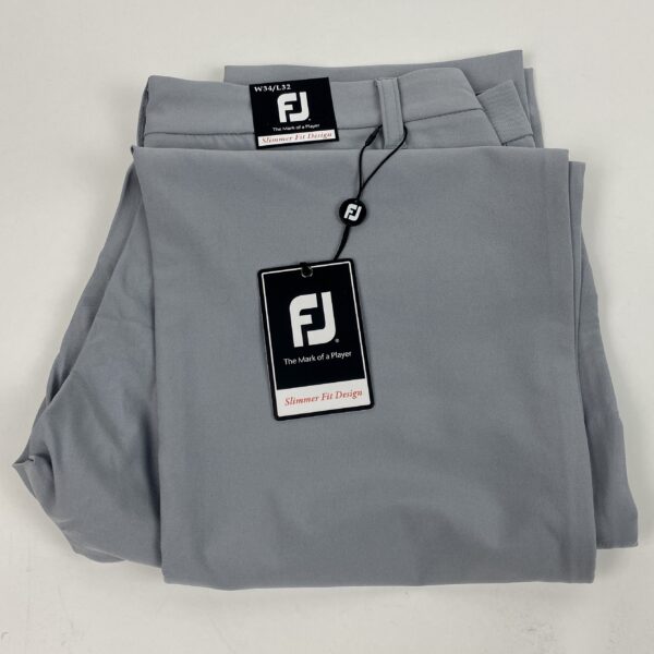 Brand New FootJoy Tour Slim Fit Men's Light Grey Golf Pants Size: W34/L32