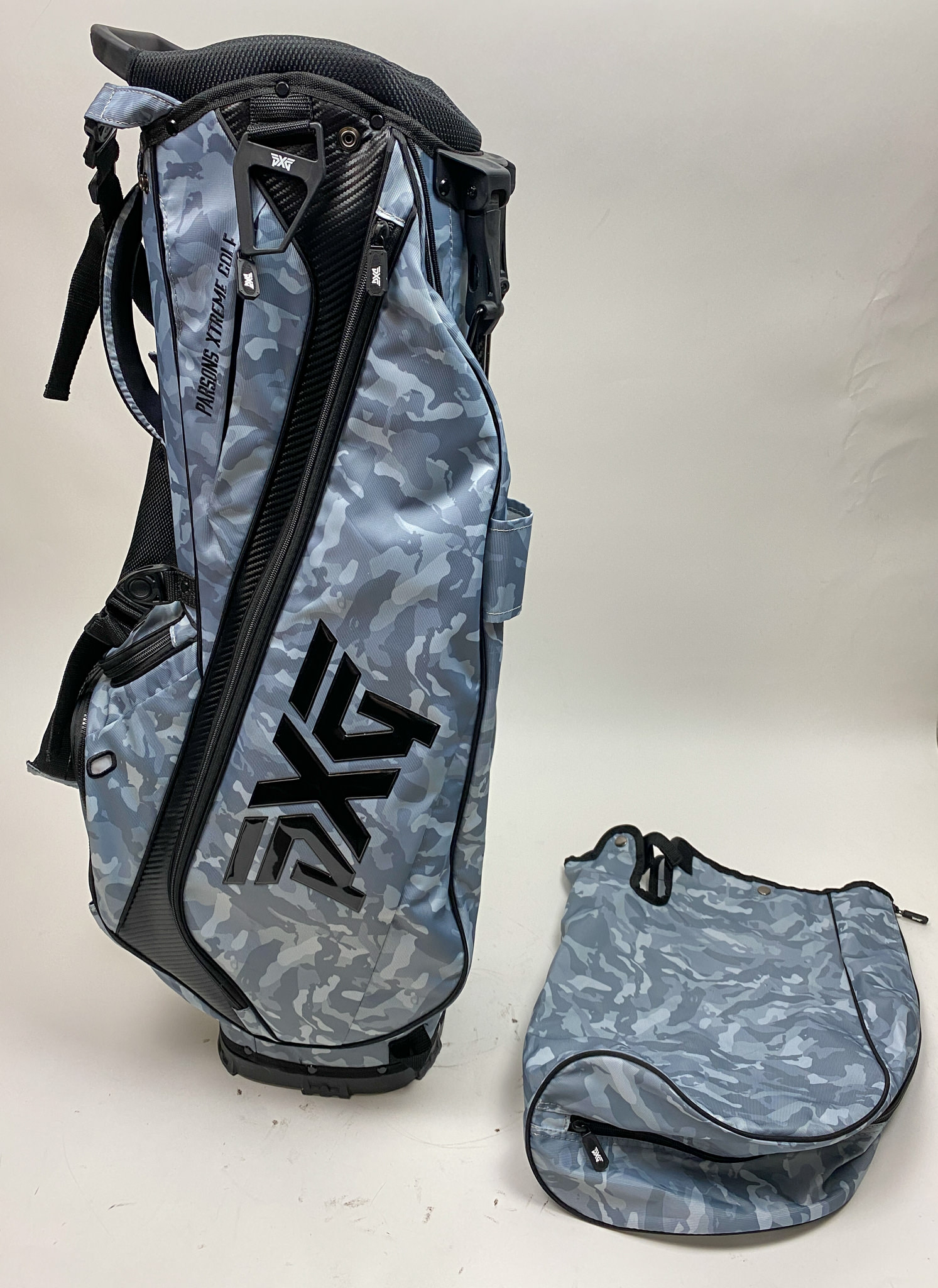 New PXG 2020 Carry Stand Bag Blue Camo w/ BackPack Straps And Rainhood ...