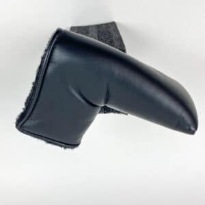 AM&E Plain Black Leather Blade Putter Head Cover Headcover