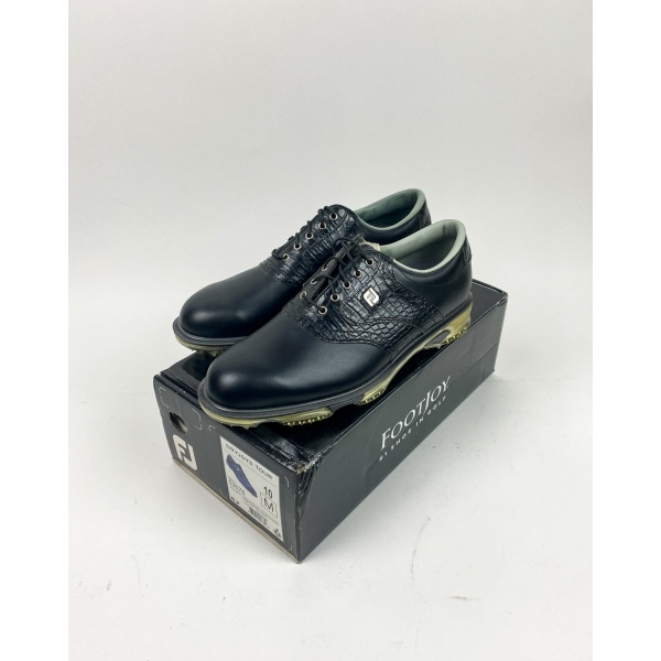 FootJoy Men's 8M Golf Shoes Spikes 53754 DryJoys Tour Brown Croc White Opti  Flex