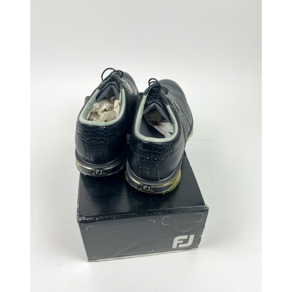 FootJoy Men's Sz 12 Golf Shoes Spikes 53754 DryJoys Tour Brown Croc  FAIR COND