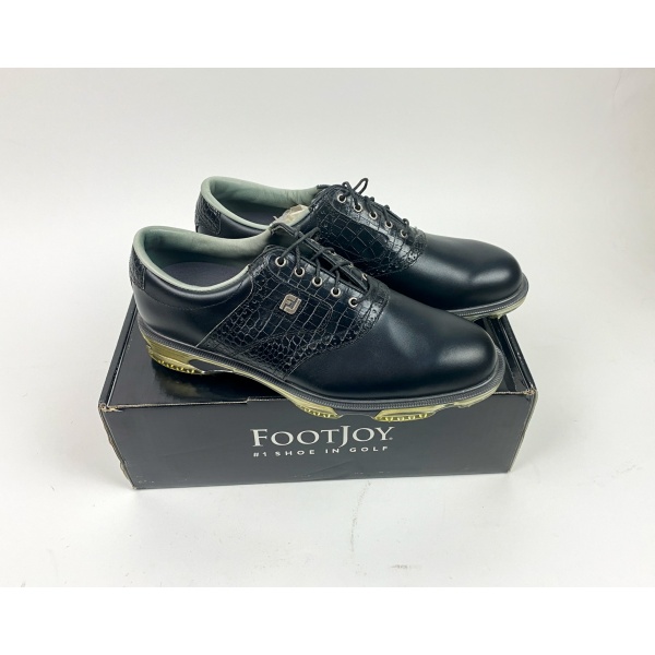 FootJoy Dryjoys Tour Men's Size 10.5 White Leather & Faux Croc Golf Shoe  53643