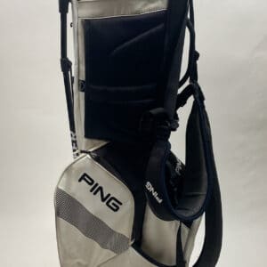 Ping Hoofer Golf Cart/Carry Stand Bag 5-Way Divided White W/ Straps & Rainhood