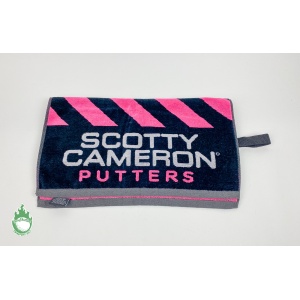 Brand New Scotty Cameron Studio Designs Golf Towel Caution Stripe Pink/Black