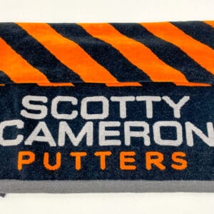 Brand New Scotty Cameron Studio Designs Golf Towel Caution Stripe Orange/Black