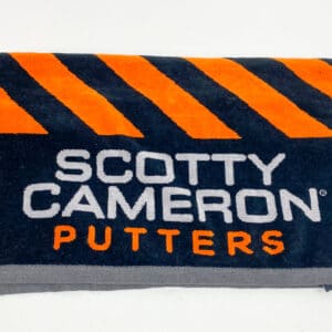 Brand New Scotty Cameron Studio Designs Golf Towel Caution Stripe Orange/Black