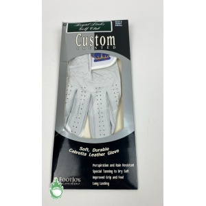 New FootJoy Custom Crested Men's Right Small White Cabretta Leather Golf Glove 