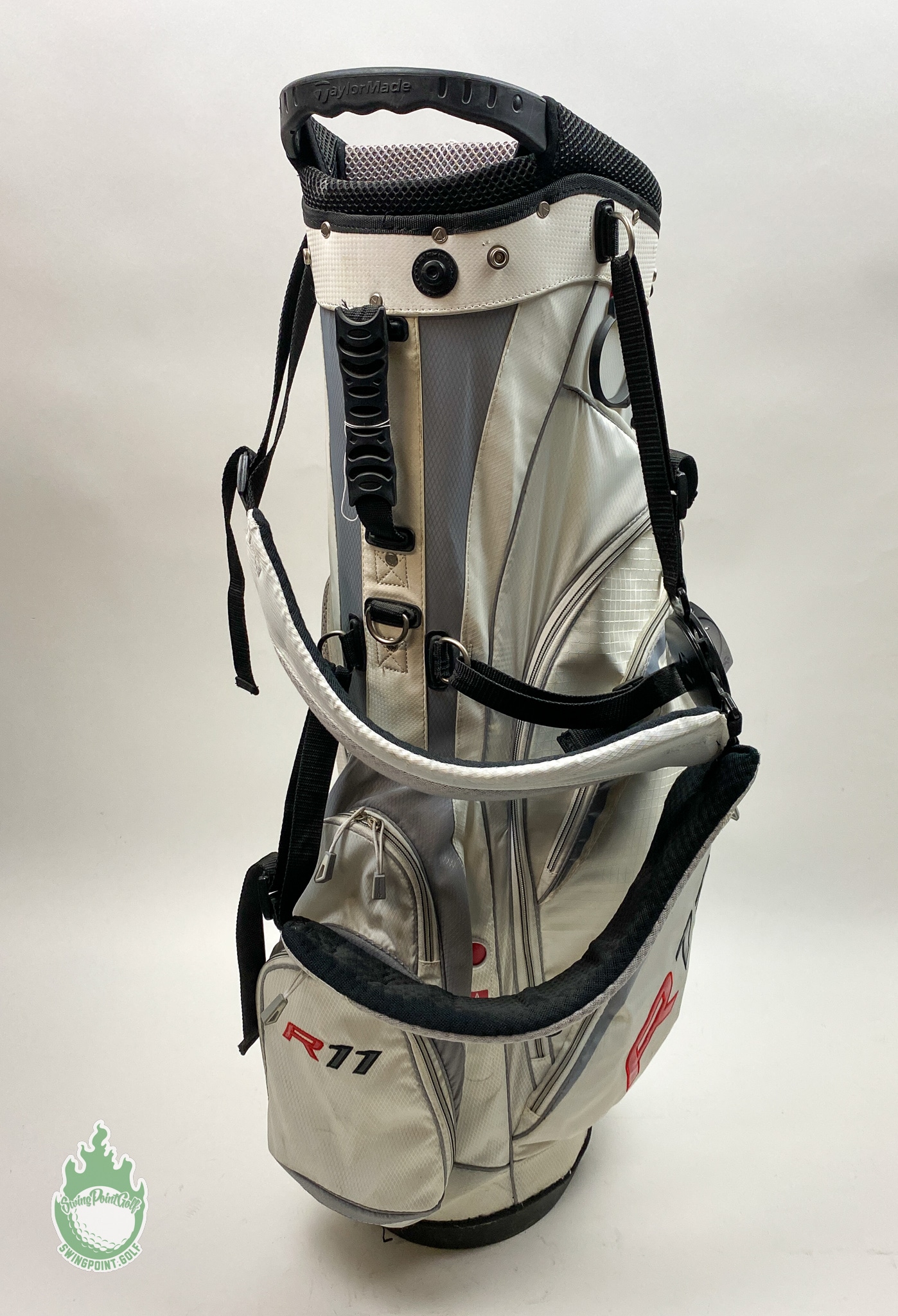 Used TaylorMade R11 Cart Carry Stand Golf Bag 5-way White/Gray Ships ...