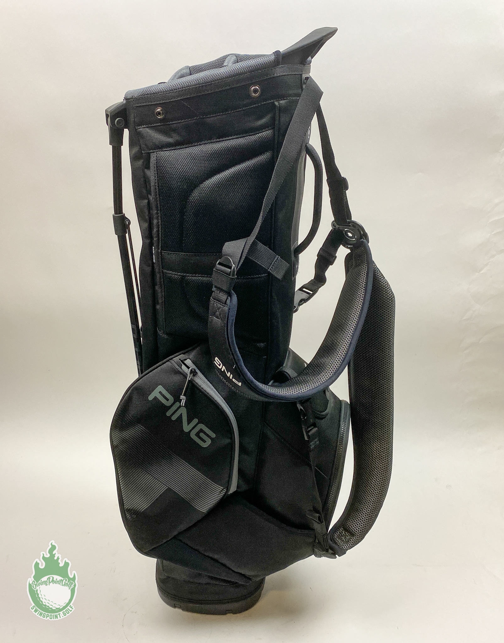 Ping Hoofer Golf Cart/Carry Stand Bag 5-Way Divided Black Dual Straps ...