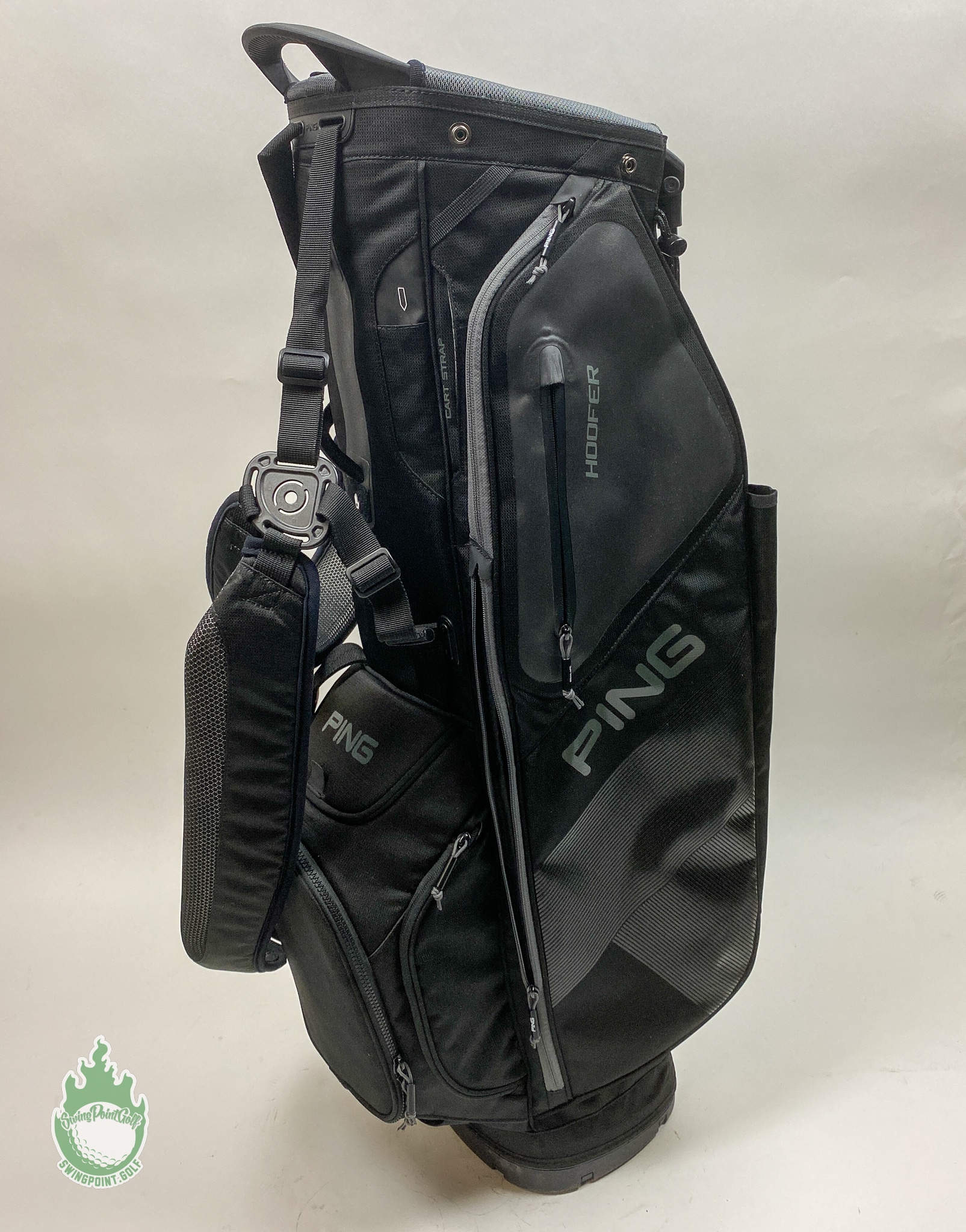 Ping Hoofer Golf Cart/Carry Stand Bag 5-Way Divided Black Dual Straps ...