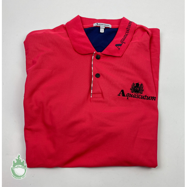 NWOT Aquascutum Men's Coral Polo Shirt Size: Large - Adam Scott Logo