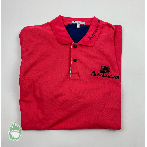 NWOT Aquascutum Men s Coral Polo Shirt Size Large Adam Scott