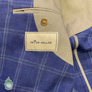 NWOT Peter Millar Mens Spring Windowpane Wool Blend Sport Coat Blue Size: M/Reg