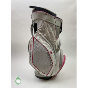 Used Sun Mountain Cart/Carry White & Pink Golf Bag 14-Way Dividers Ships Free