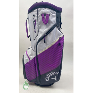 Used Callaway CHEV 14 Way Golf Cart Carry Bag Purple With Reflection Bay
