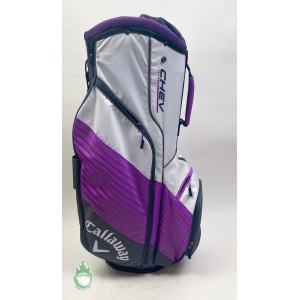 Used Callaway CHEV 14 Way Golf Cart Carry Bag Purple With Reflection Bay