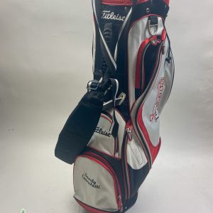 Used Titleist Golf Cart/Carry Stand Bag 14-Way Divided Red/Black With Rainhood
