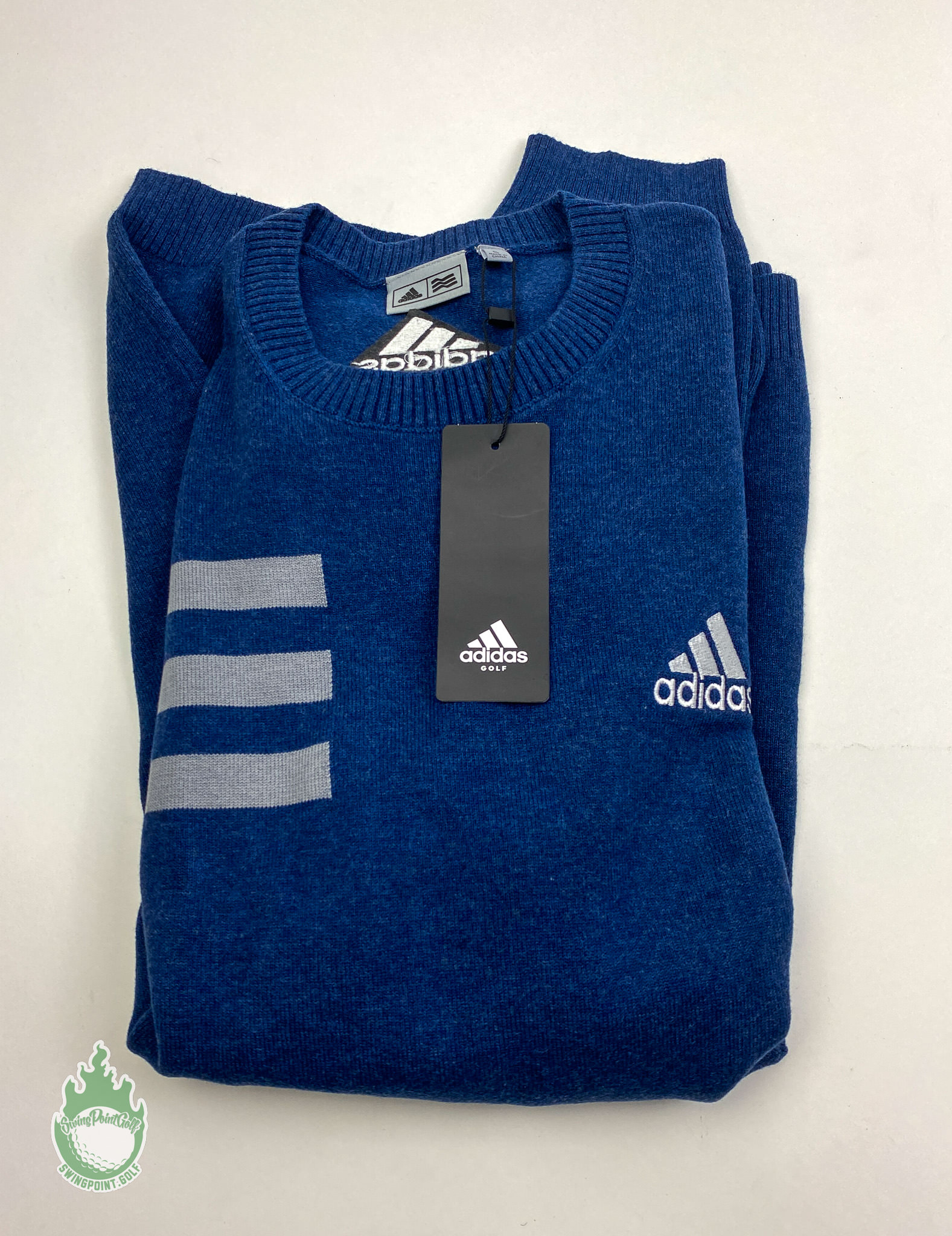 New Adidas Golf Blue Adi Blend Crew Sweater Size: · SwingPoint Golf®