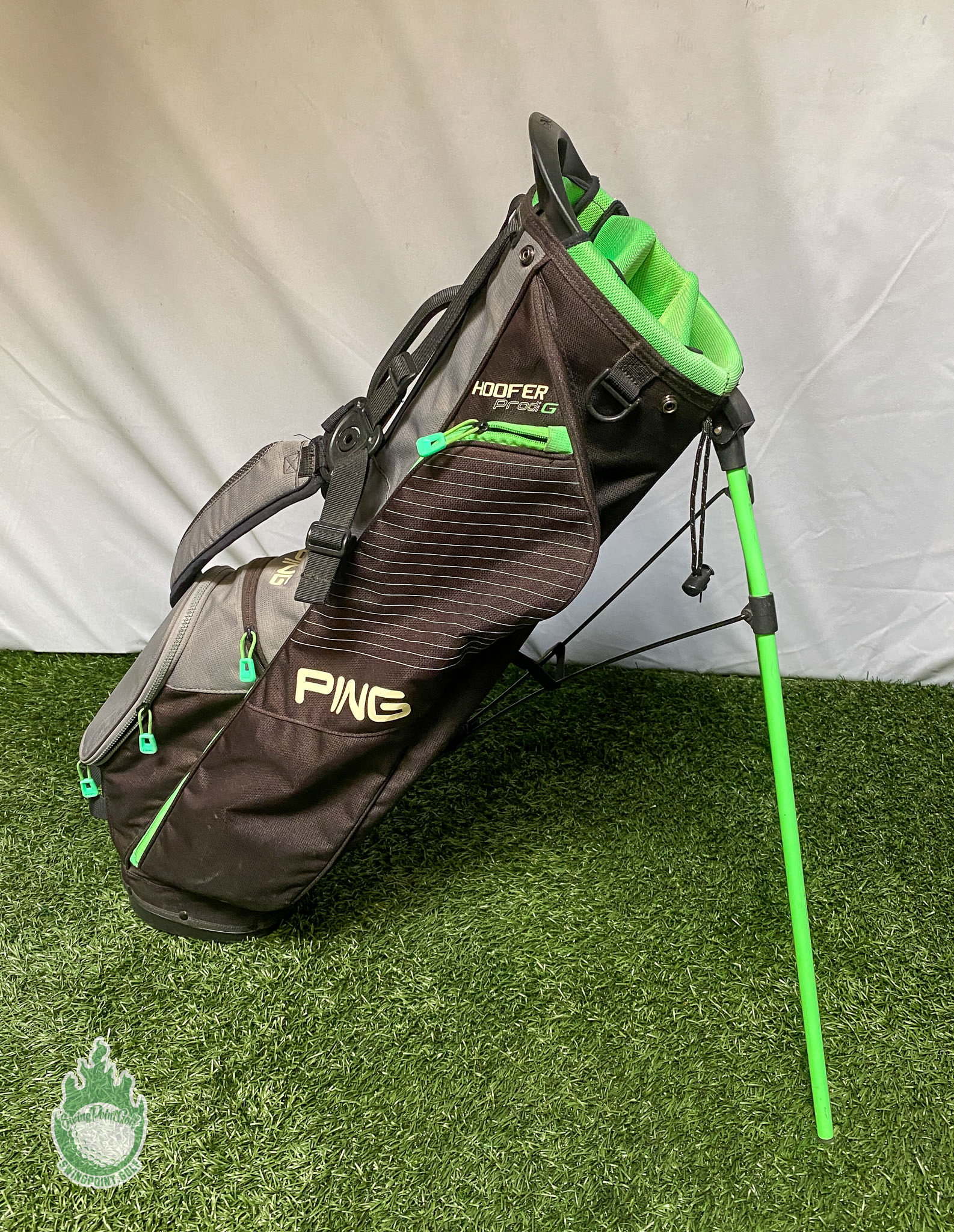 Used Black Ping Prodi G Golf Cart/Carry Stand Bag 4-Way 3 Pockets ...