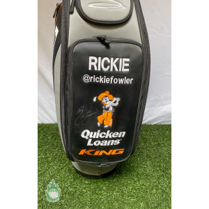 Used Signed Ricky Fowler Cobra 6-Way Golf Staff Bag Gray/Black w/ Rainhood