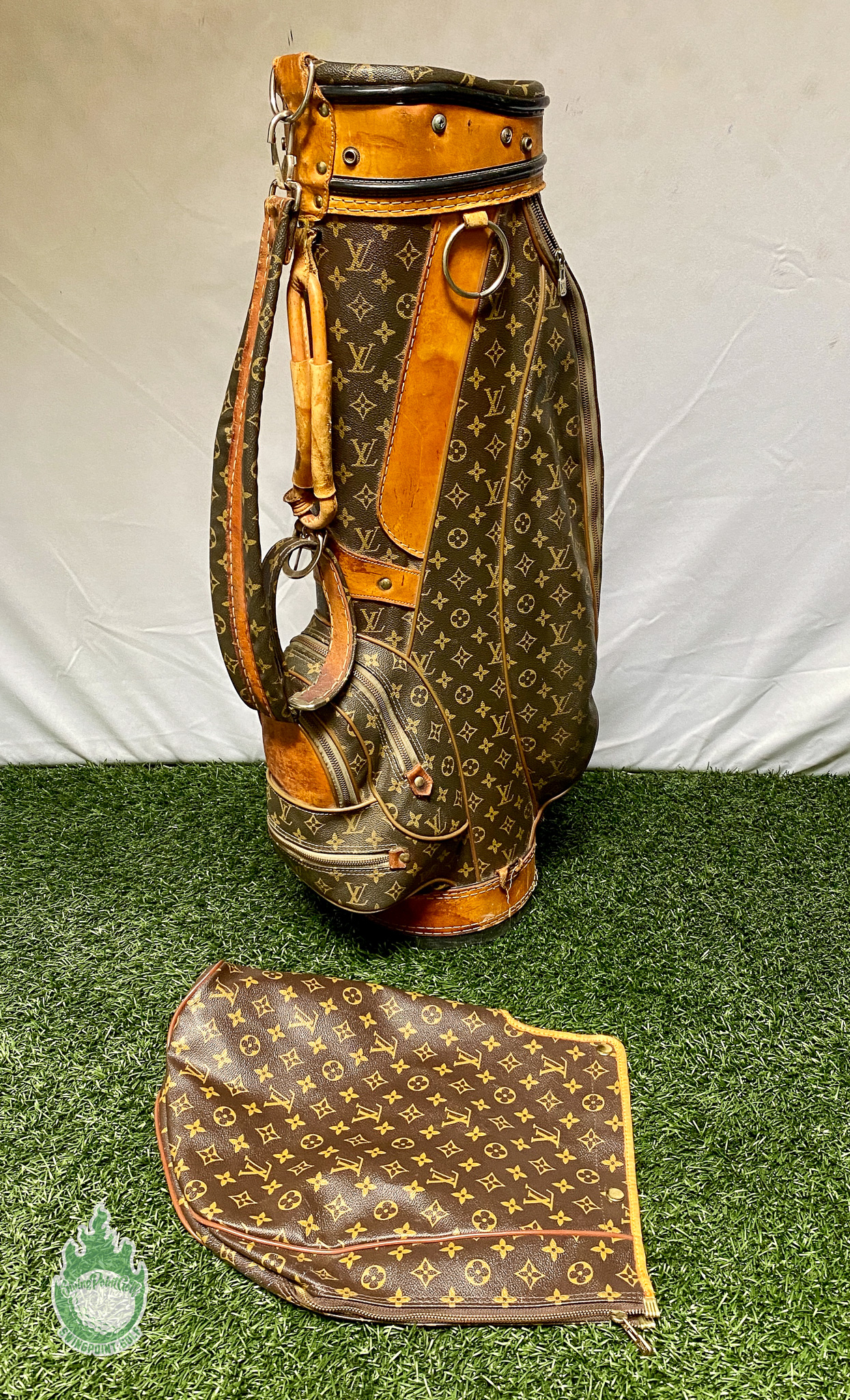 LOUIS VUITTON Monogram Golf Bag Caddy Bag Rare Free Shipping