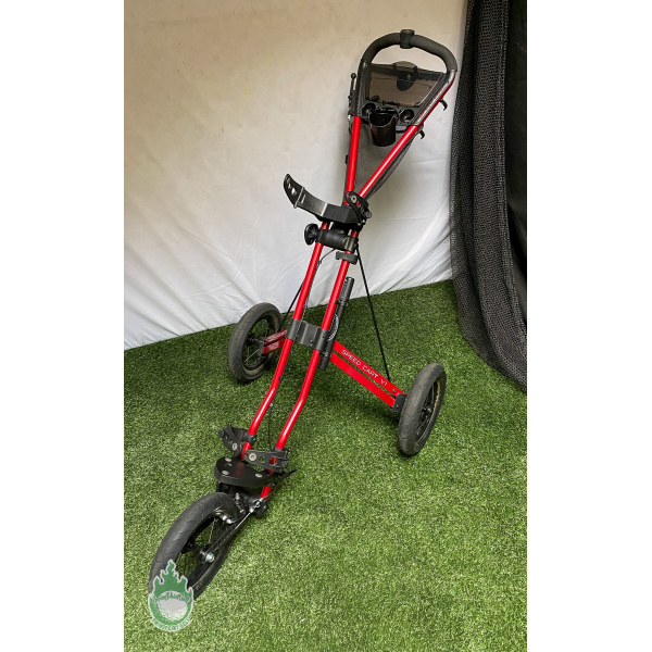 Sun Mountain 3 Wheel Speed Cart V1 Golf Red Push Cart w/ Travel Cover ...