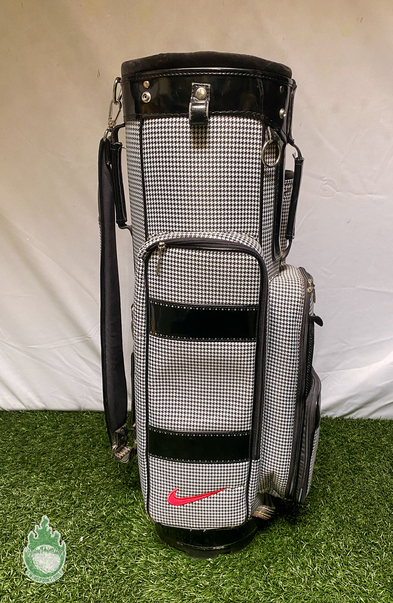 Used Nike Houndstooth Ladies Golf Cart Bag 10-Way Black & White - No ...