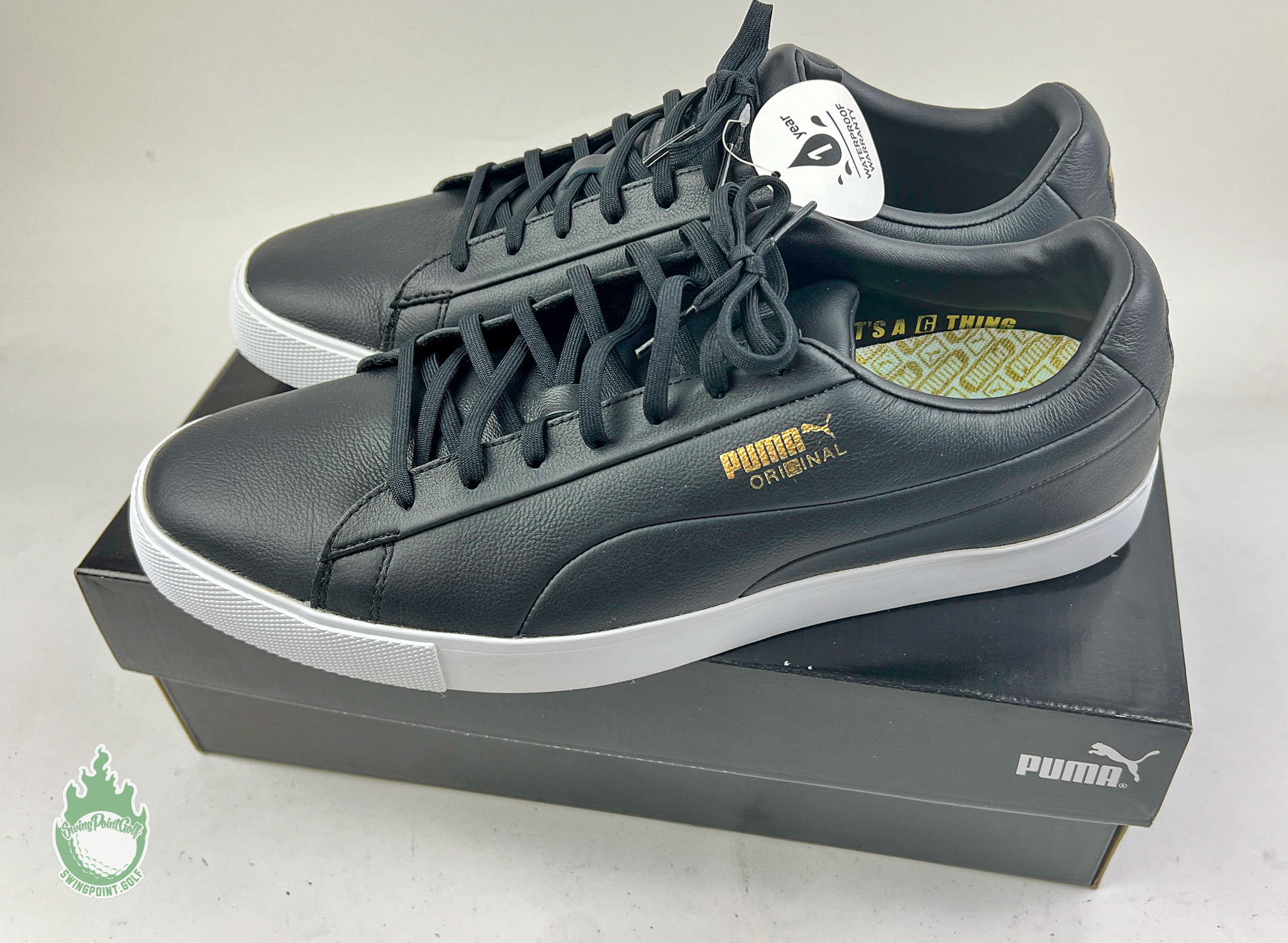 12 Golf® Size New Puma Golf Waterproof Men\'s Shoe SwingPoint Black · OG