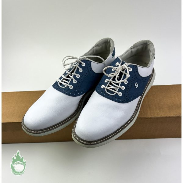 FootJoy Men's Traditions Classic Golf Shoes - White/Navy Style: 57901 Sz 12 M