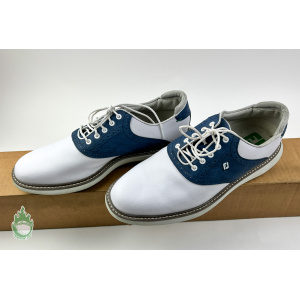 FootJoy Men's Traditions Classic Golf Shoes - White/Navy Style: 57901 Sz 12 M