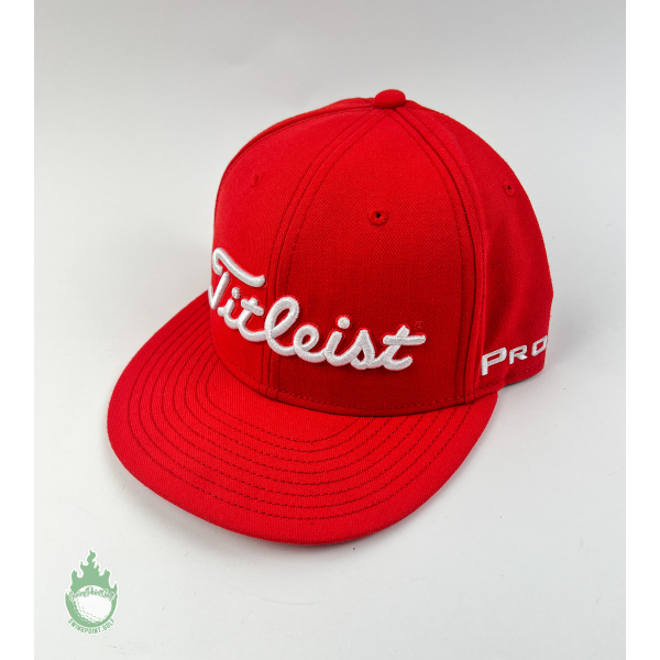 Titleist Pro V1 Hi-Ya Tour Issued Hat Red SnapBack White Embroidery