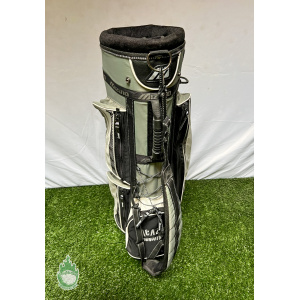 Used Mizuno 4-Way Cart/Carry Golf Bag Grey 4 Pockets w/ Rainhood & Strap