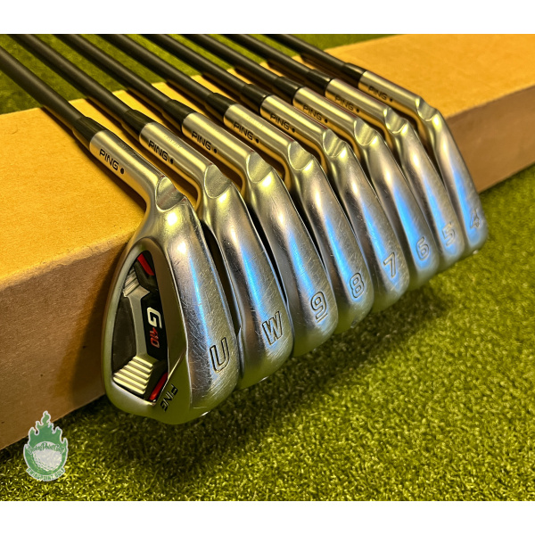 Used LH Ping Black Dot G410 Irons 4-PW/UW ALTA CB AWT Senior Graphite Golf Set