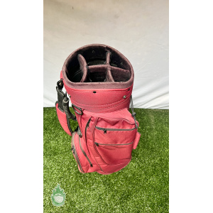 Used Jones Sports Co. Golf Cart/Carry Bag 5-Way Maroon w/ Rainhood 8 Pockets