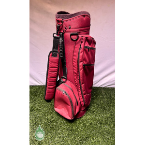 Used Jones Sports Co. Golf Cart/Carry Bag 5-Way Maroon w/ Rainhood 8 Pockets