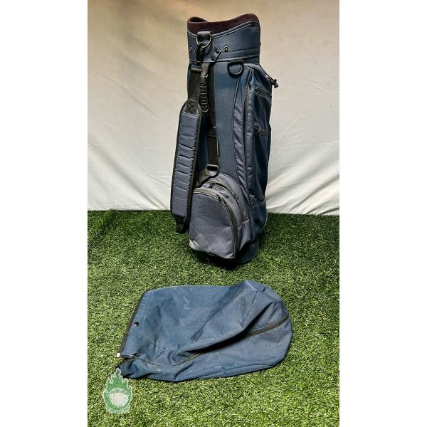Used Jones Sports Co. Golf Cart/Carry Bag 5-Way Blue w/ Rainhood 8 Pockets