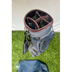 Used Jones Sports Co. Golf Cart/Carry Bag 5-Way Blue w/ Rainhood 8 Pockets
