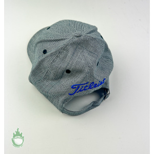 New w/o Tags Titleist Adjustable Hat L/XL Golf Black/White Plaid Blue Lettering