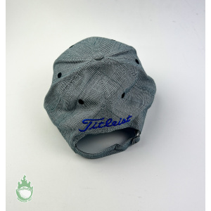 New w/o Tags Titleist Adjustable Hat L/XL Golf Black/White Plaid Blue Lettering