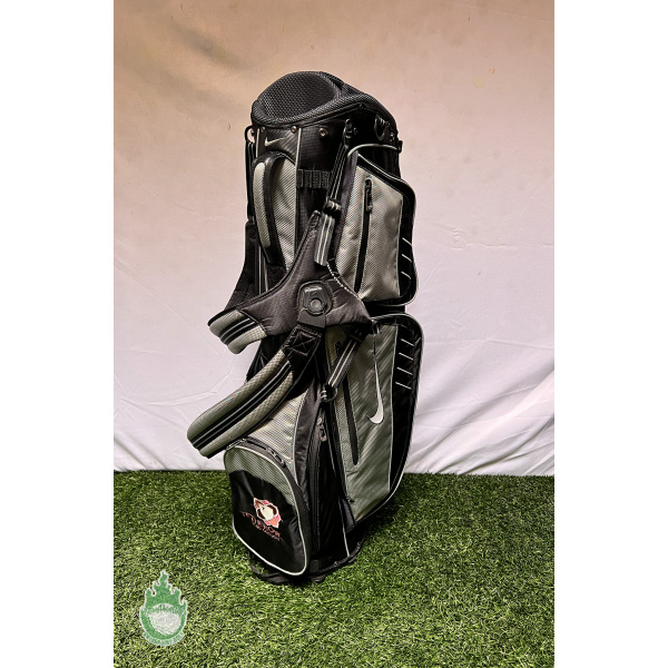 Used Black/Grey Nike Golf Stand Bag 8-Way With Strap & Rainhood