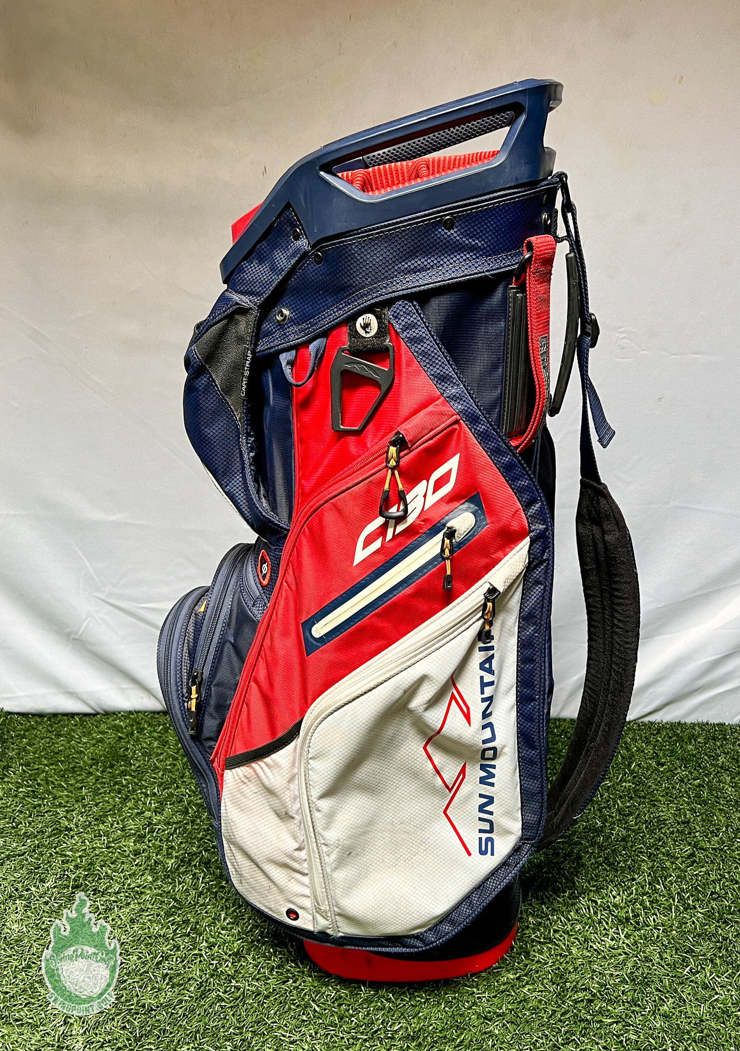 Used Sun Mountain C-130 Cart/Cary USA Flag Golf Bag 14-Way Ships Free ...