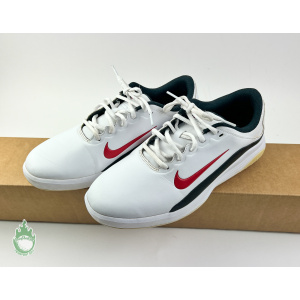 Preowned White/Red Nike Fitsole Golf Shoes Men's Size 9.5