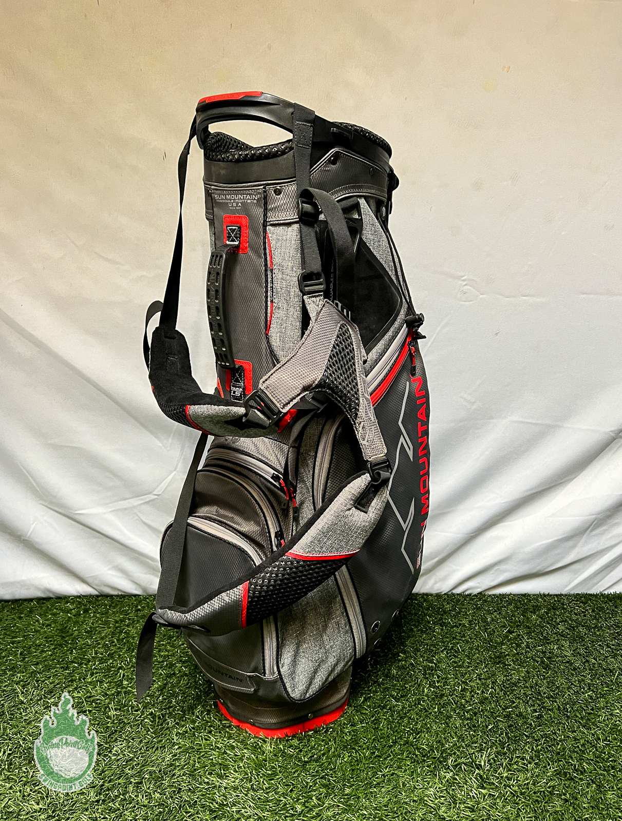 Pre-Owned Sun Mountain 4.5LS 4-way Golf Stand Bag Black/Grey/Red w ...