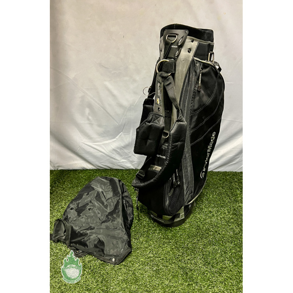 Gently Used TaylorMade Cart Carry Stand Golf Bag 6-way Black Rainhood Included