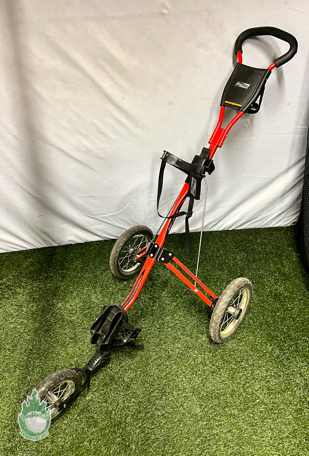 Bag Boy SC-525 3 Wheel Golf Red Push Cart Ships Free Score Card & Drink ...