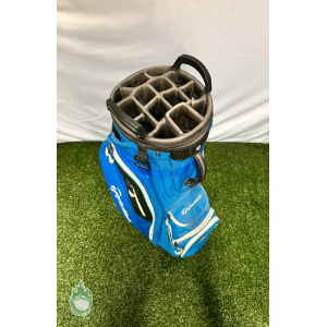Used TaylorMade 14-way Golf Bag Blue With Rainhood Las Vegas National